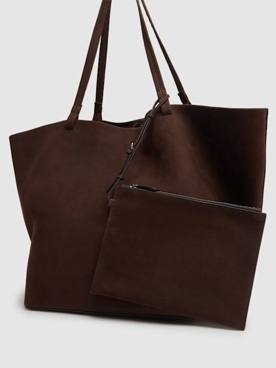 The Row: XL Park nubuck leather tote bag - Dark Mocha - women_4 | Luisa Via Roma