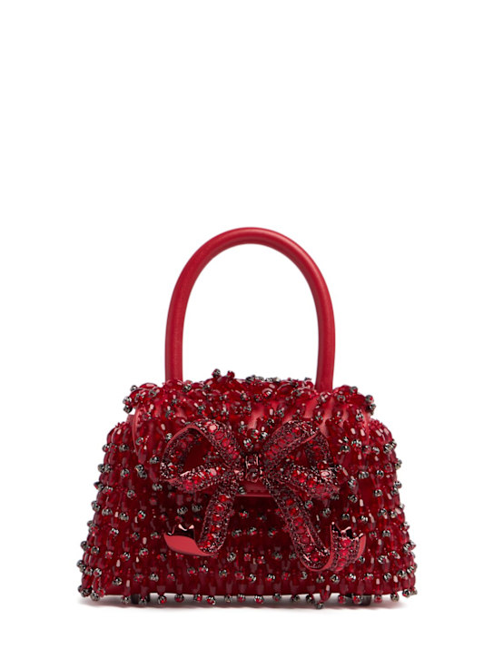 Self-portrait: Micro Bow embroidery top handle bag - women_0 | Luisa Via Roma
