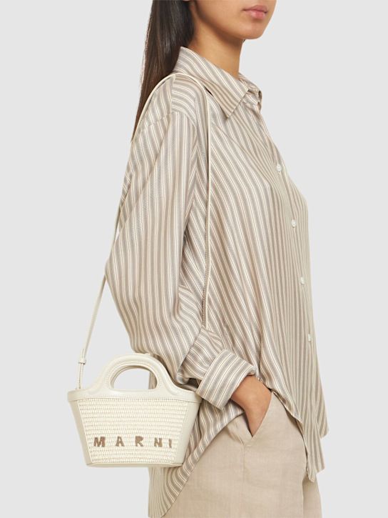 Marni: Micro Tropicalia raffia effect bag - women_2 | Luisa Via Roma