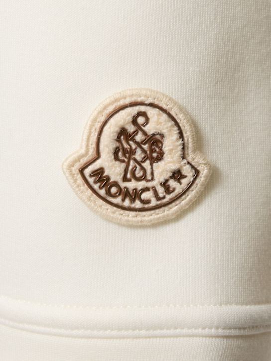 Moncler: CNY cotton blend zip-up sweatshirt - Silk White - women_4 | Luisa Via Roma