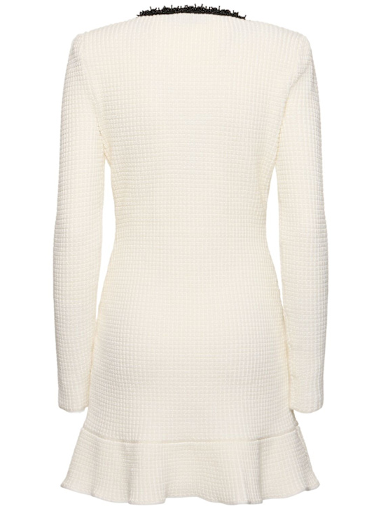 Self-portrait: Cotton blend knit mini dress - women_1 | Luisa Via Roma