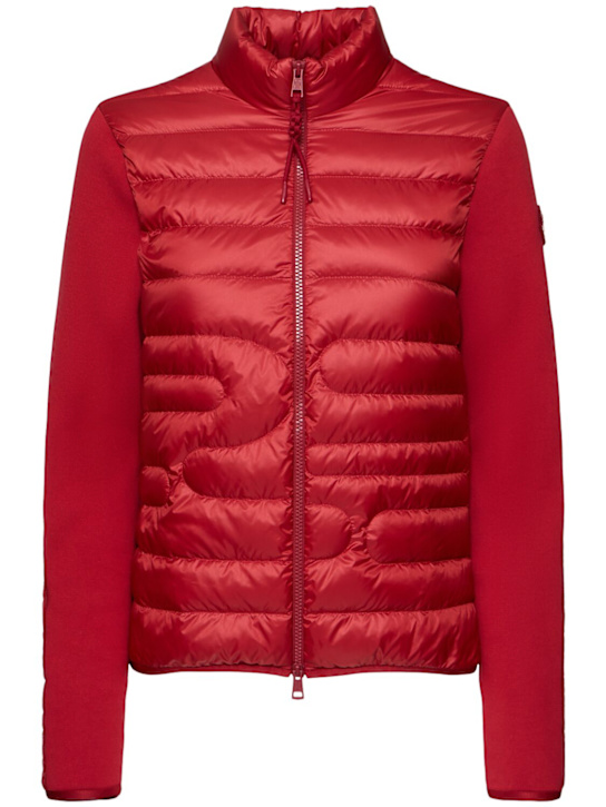 Moncler: CNY nylon & cotton blend down jacket - women_0 | Luisa Via Roma