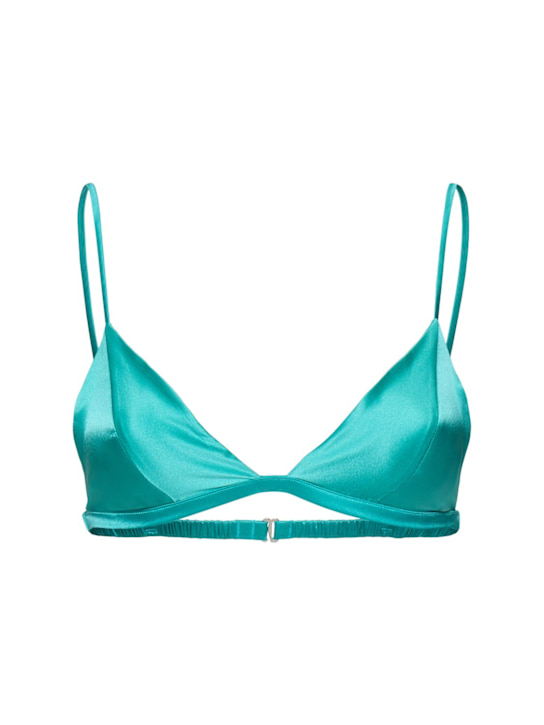 Luxe silk satin triangle bra - Thumbnail 1