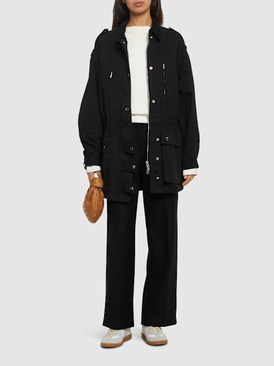 Marant Etoile: Giacca oversize Joanna in gabardina di cotone - Blu - women_1 | Luisa Via Roma