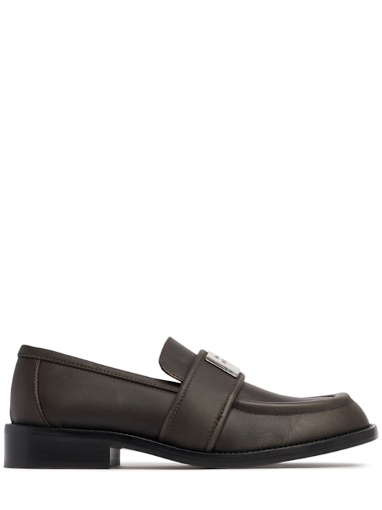 Acne Studios: 30mm Bargot nylon loafers - Brown - women_0 | Luisa Via Roma
