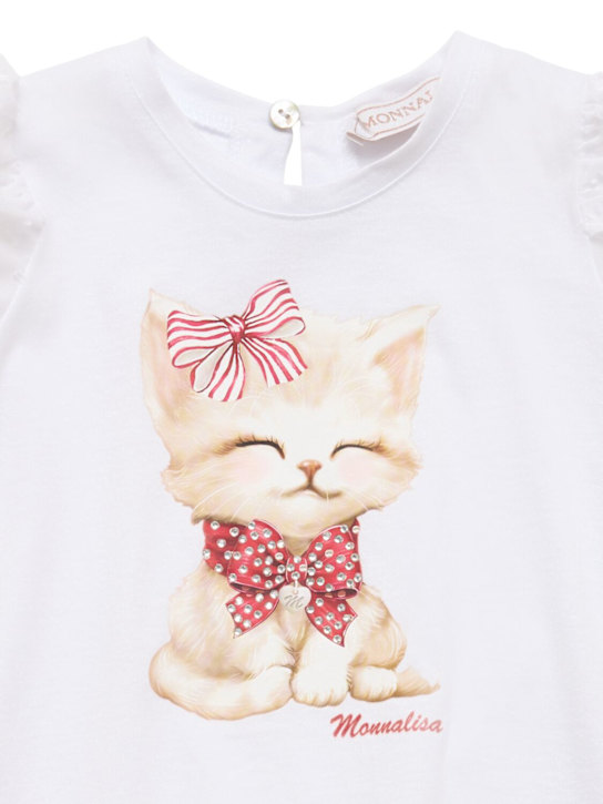 Monnalisa: T-shirt e leggings in jersey stampato - Bianco/Rosso - kids-girls_1 | Luisa Via Roma