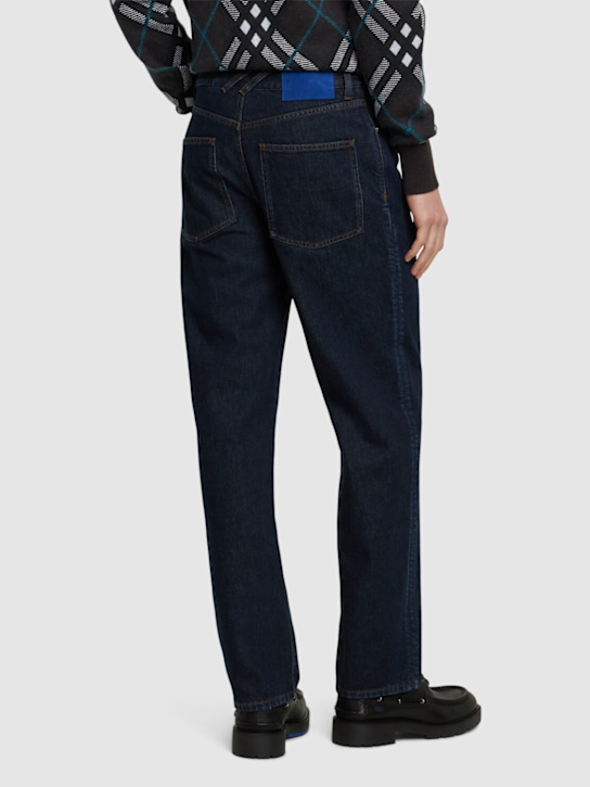 Burberry: Straight fit denim jeans - Indigo - men_2 | Luisa Via Roma