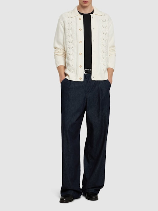 Casablanca: Laurel wool cardigan - men_1 | Luisa Via Roma