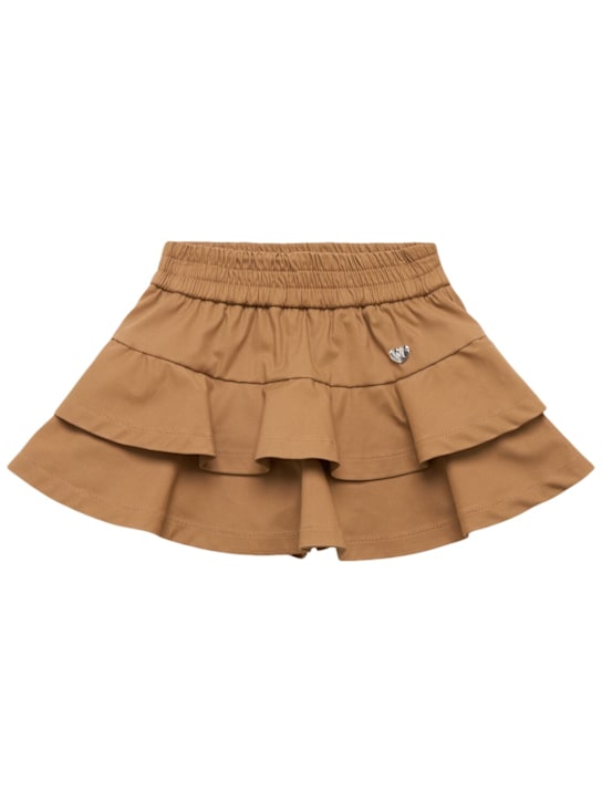 Monnalisa: レヴァンティーナ フリルミニスカート - ブラウン - kids-girls_0 | Luisa Via Roma