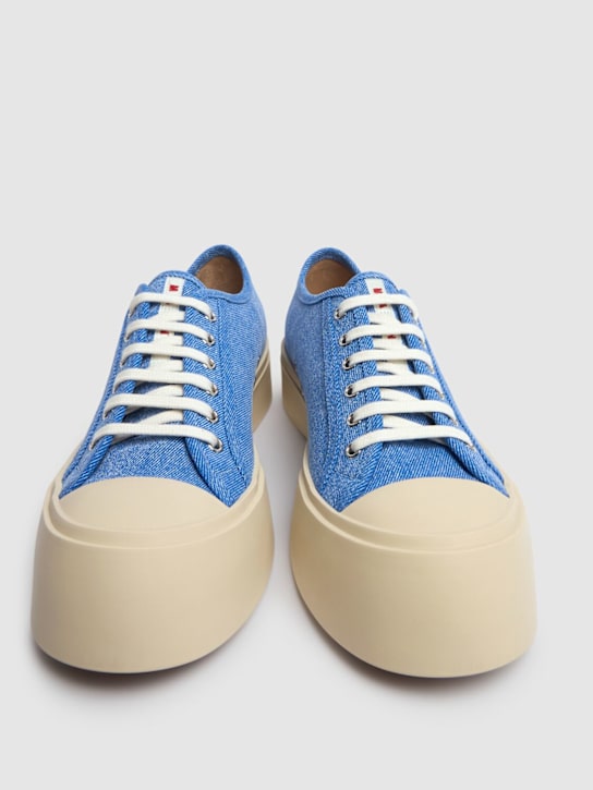 Marni: Pablo denim low top sneakers - Light Blue - men_2 | Luisa Via Roma