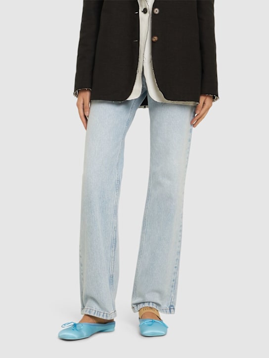 MM6 Maison Margiela: 5mm Ballet Shoes satin ballerina flats - women_1 | Luisa Via Roma