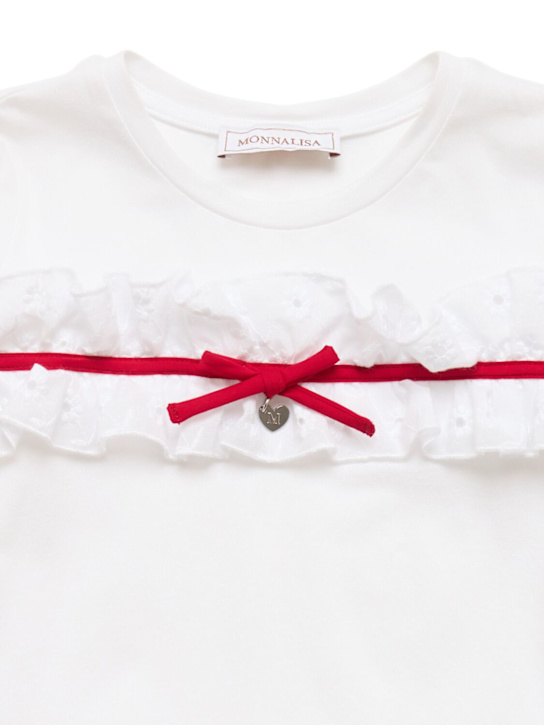 Monnalisa: Vestito t-shirt in jersey - Bianco - kids-girls_1 | Luisa Via Roma