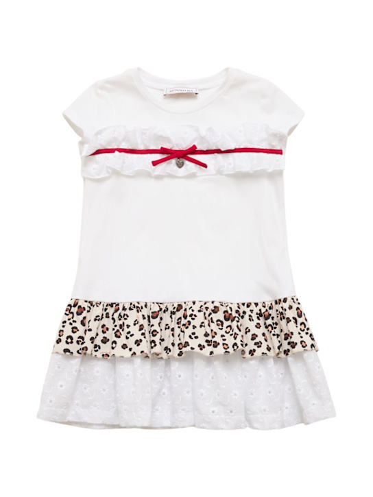 Monnalisa: Vestito t-shirt in jersey - Bianco - kids-girls_0 | Luisa Via Roma