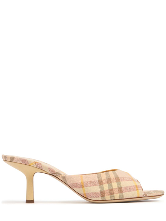 Burberry: Mules de tela 65mm - Teacup Ip Check - women_0 | Luisa Via Roma