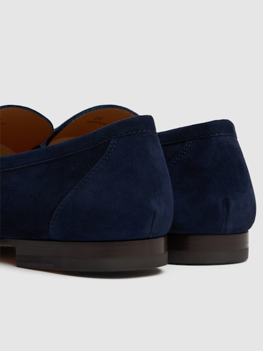 Tod's: Suede loafers - Blue - men_5 | Luisa Via Roma