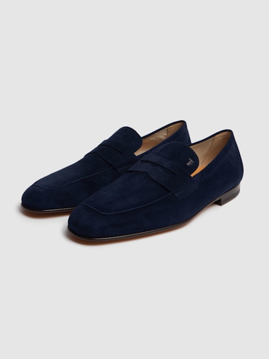 Tod's: Suede loafers - Blue - men_2 | Luisa Via Roma