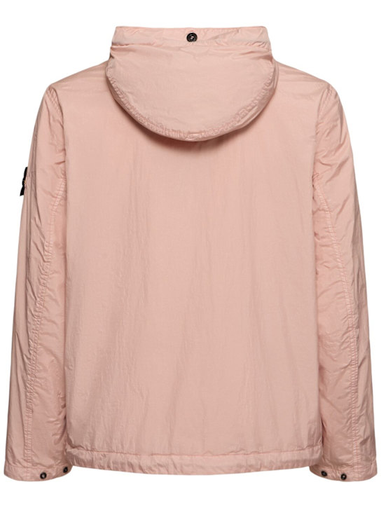 Stone Island: Short hooded parka - Antique Rose - men_3 | Luisa Via Roma