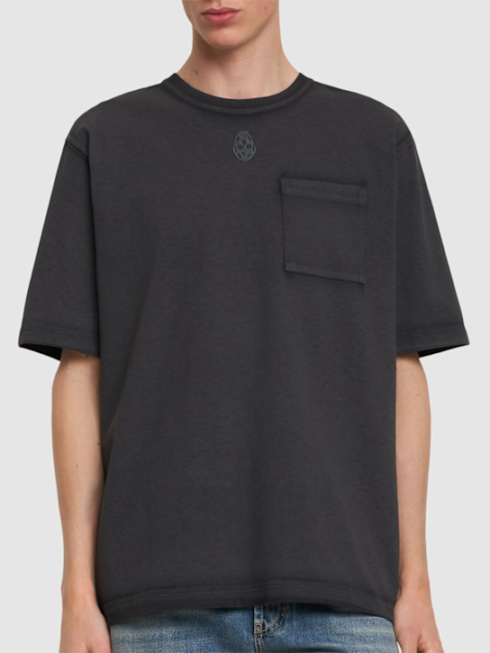 McQueen: Cotton t-shirt - Black - men_2 | Luisa Via Roma