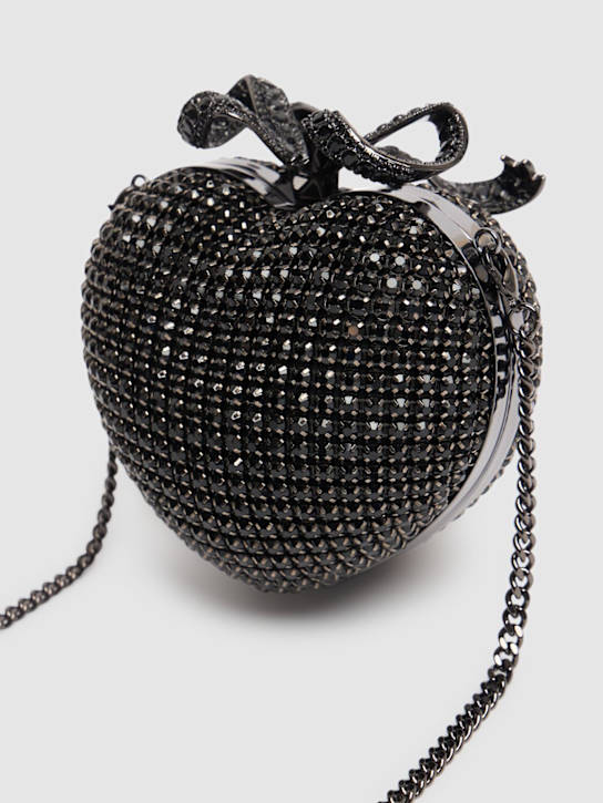 Self-portrait: Crystal heart clutch - Black - women_4 | Luisa Via Roma