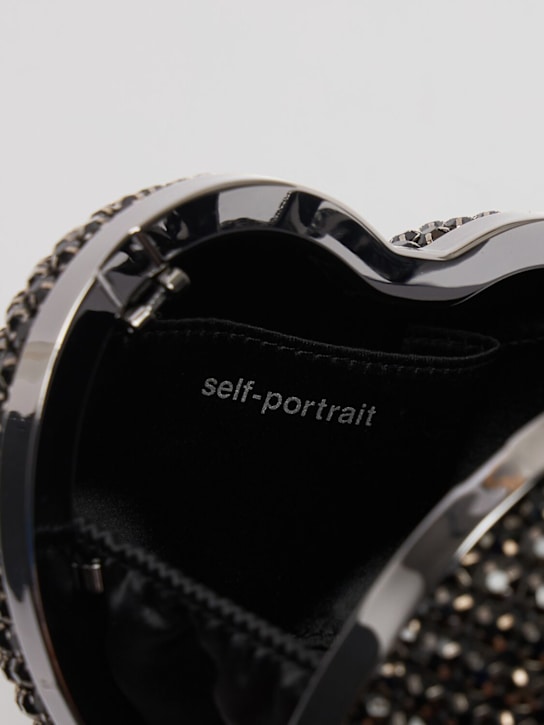 Self-portrait: Crystal heart clutch - Black - women_5 | Luisa Via Roma