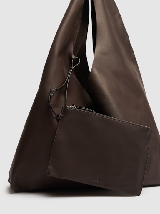 The Row: New bindle soft leather bag - Dark Brown - women_4 | Luisa Via Roma