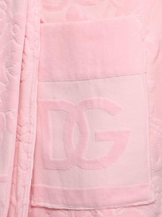 Dolce&Gabbana: Cotton jacquard bathrobe - Pink - ecraft_4 | Luisa Via Roma
