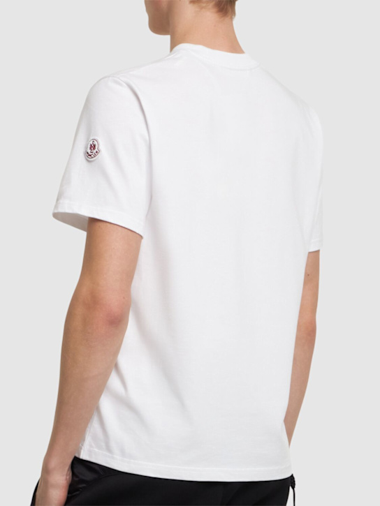 Moncler: CNY heavy cotton jersey t-shirt - White - men_2 | Luisa Via Roma