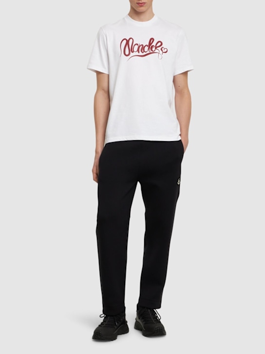 Moncler: CNY heavy cotton jersey t-shirt - White - men_1 | Luisa Via Roma