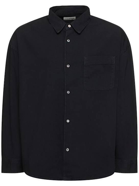 Frame: L/s relaxed denim shirt - Navy - men_0 | Luisa Via Roma