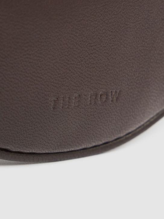 The Row: Round nappa leather pouch - Dark Brown - women_2 | Luisa Via Roma