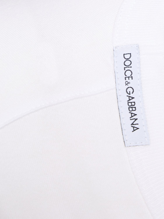Dolce&Gabbana: Embroidered Bee and Crown cotton t-shirt - Optic White - men_4 | Luisa Via Roma