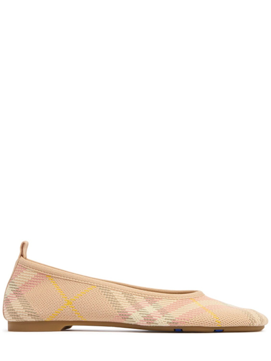 Burberry: Zapatos planos de tela 5mm - Teacup Ip Check - women_0 | Luisa Via Roma