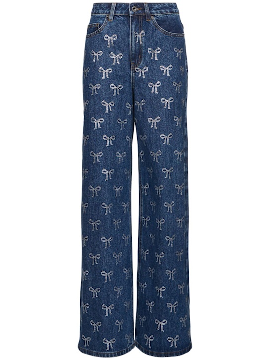 Self-portrait: Rhinestone bow denim jeans - women_0 | Luisa Via Roma