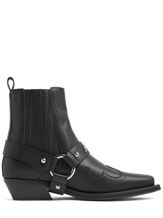40mm Fitted recycled leather ankle boots