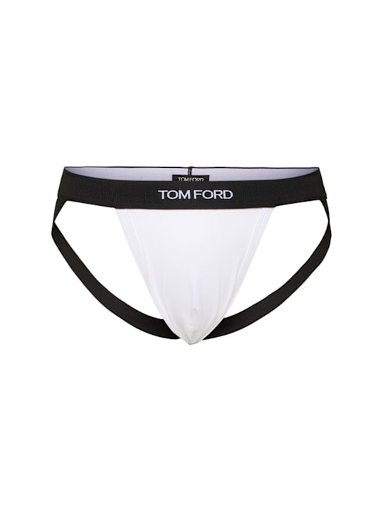 Tom Ford: Cotton jersey jock strap - White - men_0 | Luisa Via Roma