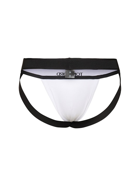 Tom Ford: Cotton jersey jock strap - White - men_1 | Luisa Via Roma