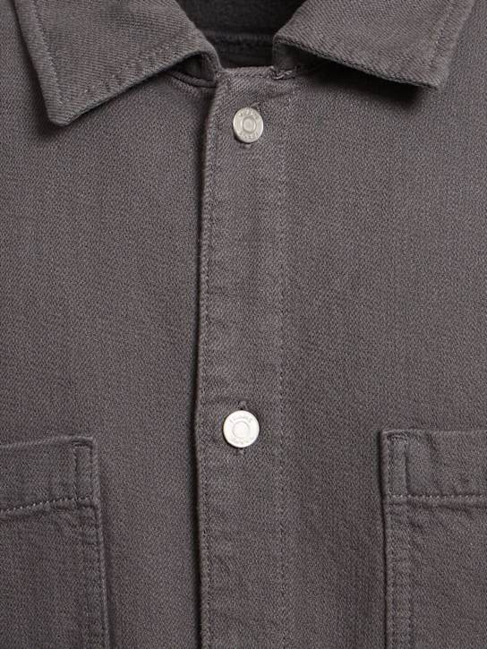 Frame: Textured terry relaxed shirt - Slate Gray - men_4 | Luisa Via Roma