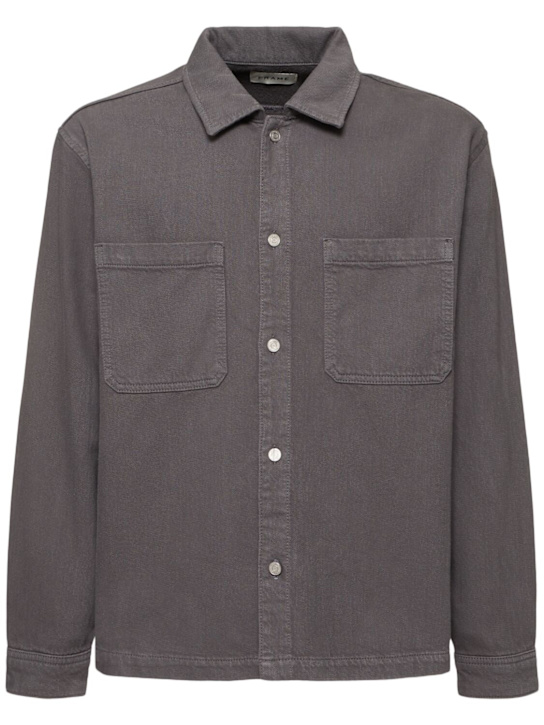 Frame: Textured terry relaxed shirt - Slate Gray - men_0 | Luisa Via Roma