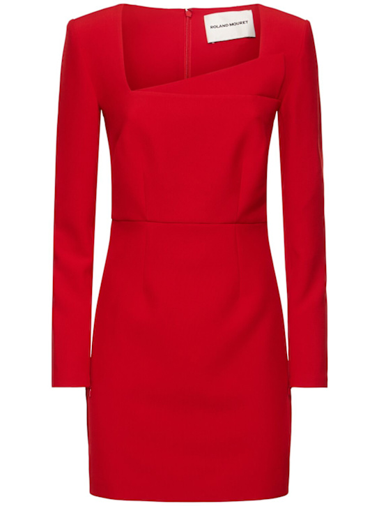 Roland Mouret: Long sleeve crepe mini dress - Red - women_0 | Luisa Via Roma
