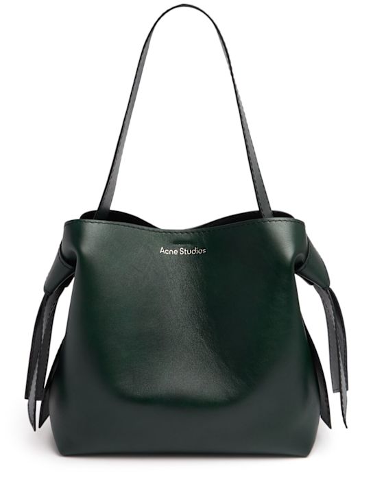 Acne Studios: Midi Musubi leather tote bag - Olive Green - women_0 | Luisa Via Roma