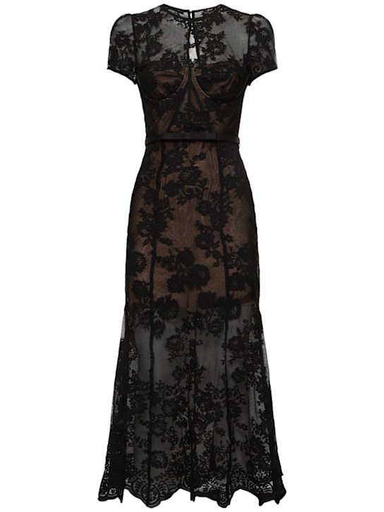 Self-portrait: Lace midi dress - women_0 | Luisa Via Roma