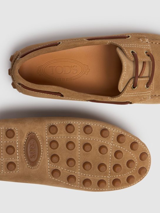 Tod's: 10mm Napa leather loafers - Beige - women_5 | Luisa Via Roma