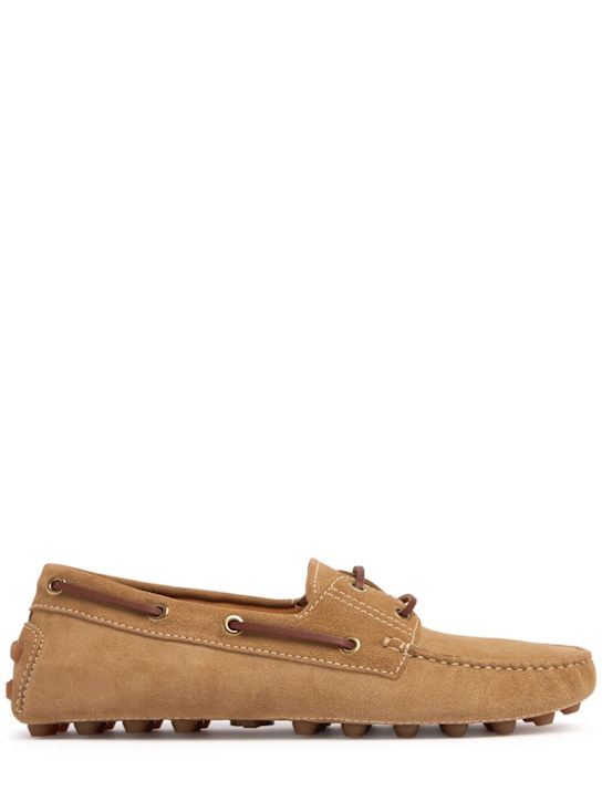 Tod's: 10mm Napa leather loafers - Beige - women_0 | Luisa Via Roma