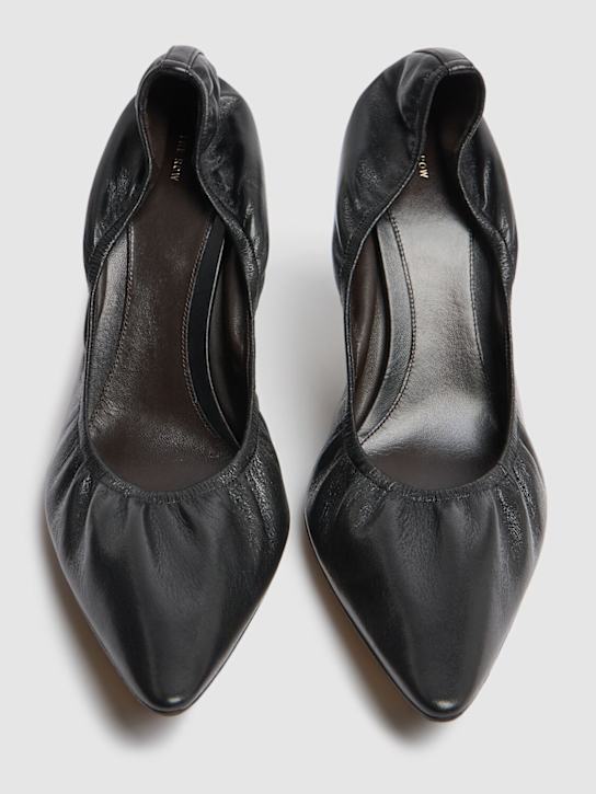 The Row: 70毫米Liisa皮革高跟鞋 - 黑色 - women_2 | Luisa Via Roma