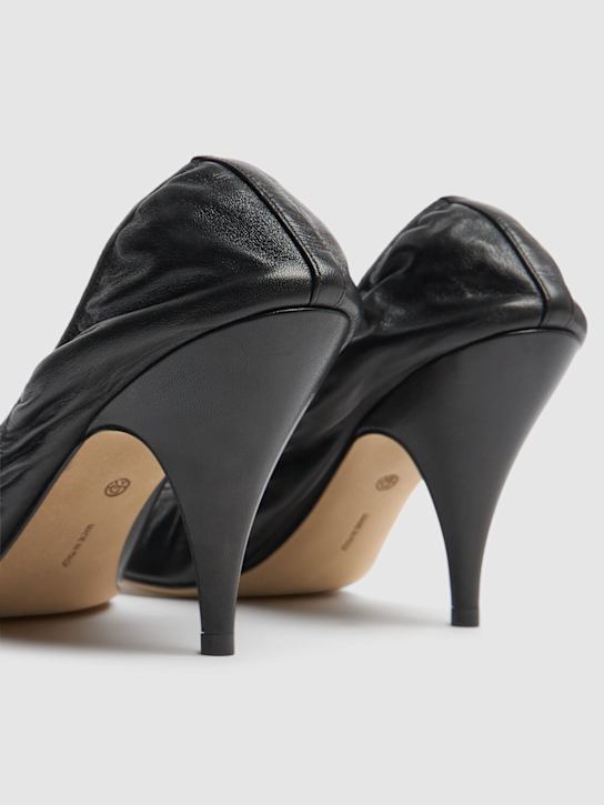 The Row: 70毫米Liisa皮革高跟鞋 - 黑色 - women_4 | Luisa Via Roma