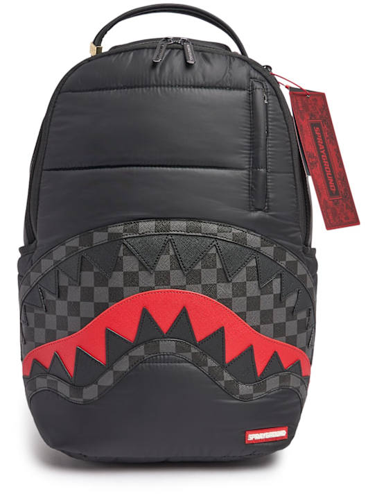 SPRAYGROUND: Zaino imbottito DLX con stampa a quadri - Nero - kids-boys_0 | Luisa Via Roma