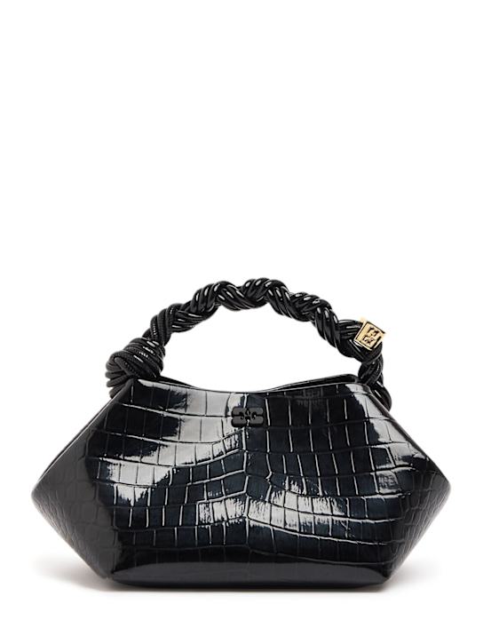 GANNI: Ganni Bou small embossed patent bag - women_0 | Luisa Via Roma