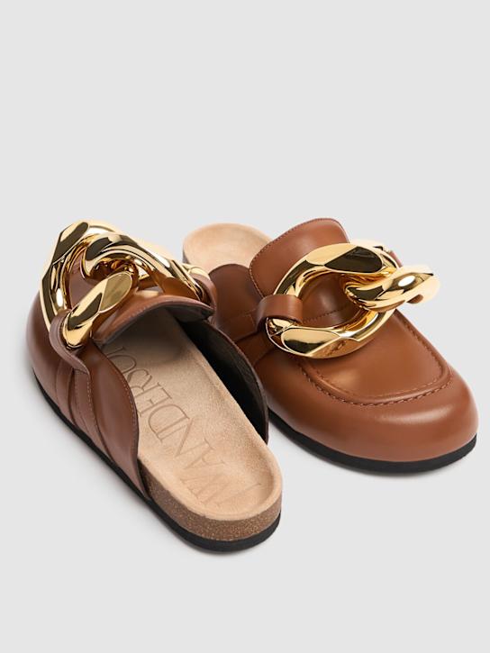 JW Anderson: 15mm Chain leather mules - Tan - women_2 | Luisa Via Roma