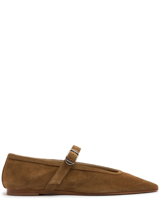 Le Monde Beryl: 10mm Suede Mary Jane ballet flats - women_0 | Luisa Via Roma