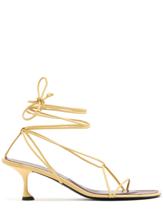 Proenza Schouler: 50mm Tee leather sandals - Butter - women_0 | Luisa Via Roma